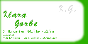 klara gorbe business card